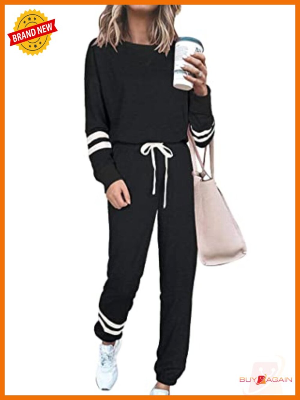 Women's 2 Piece Lounge Set Long Sleeve Sweatshirt Jogger Pants with Pockets